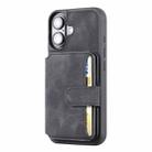 For iPhone 16 Skin Feel Dream RFID Anti-theft PU Card Bag Phone Case(Black) - 2