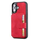 For iPhone 16 Skin Feel Dream RFID Anti-theft PU Card Bag Phone Case(Red) - 2