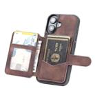 For iPhone 16 Skin Feel Dream RFID Anti-theft PU Card Bag Phone Case(Coffee) - 3