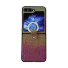 For Samsung Galaxy Z Flip5 Colorful Glitter PC Shockproof Phone Case with Ring Holder(Purple) - 1