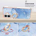 For iPhone 16 Electroplating Marble Dual-side IMD Phone Case with Ring(Blue 018) - 3