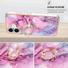 For iPhone 16 Electroplating Marble Dual-side IMD Phone Case with Ring(Pink 013) - 3