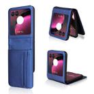 For Motorola Moto Razr 40 Ultra Card Slot PU Leather PC Phone Case(Blue) - 1