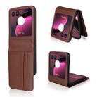 For Motorola Moto Razr 40 Ultra Card Slot PU Leather PC Phone Case(Brown) - 1