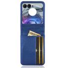 For Motorola Moto Razr 50 Card Slot PU Leather PC Phone Case(Blue) - 3