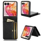 For Motorola Moto Razr 50 Ultra Card Slot PU Leather PC Phone Case(Black) - 1