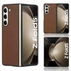 For Samsung Galaxy Z Fold5 PU Leather PC Phone Case(Brown) - 1
