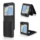 For Samsung Galaxy Z Flip5 Card Slot PU Leather PC Phone Case(Black) - 1
