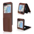 For Samsung Galaxy Z Flip5 Card Slot PU Leather PC Phone Case(Brown) - 1