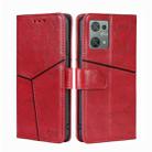 For Blackview Oscal C30 Geometric Stitching Leather Phone Case(Red) - 1