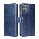 For Blackview Oscal C30 Geometric Stitching Leather Phone Case(Blue) - 1