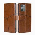 For Blackview Oscal C30 Geometric Stitching Leather Phone Case(Light Brown) - 1