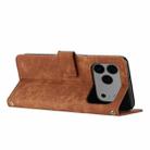 For iPhone 17 Pro Max Skin Feel Stripe Pattern Leather Phone Case with Lanyard(Brown) - 3