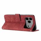 For iPhone 17 Pro Max Skin Feel Stripe Pattern Leather Phone Case with Lanyard(Red) - 3