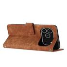 For iPhone 17 Pro Skin Feel Stripe Pattern Leather Phone Case with Lanyard(Brown) - 3