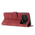 For iPhone 17 Pro Skin Feel Stripe Pattern Leather Phone Case with Lanyard(Red) - 3
