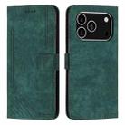 For iPhone 17 Pro Skin Feel Stripe Pattern Leather Phone Case with Lanyard(Green) - 1