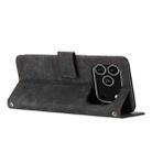 For iPhone 17 Pro Skin Feel Stripe Pattern Leather Phone Case with Lanyard(Black) - 3