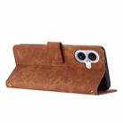 For iPhone 17 Skin Feel Stripe Pattern Leather Phone Case with Lanyard(Brown) - 3