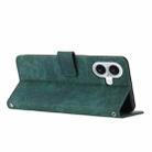 For iPhone 17 Skin Feel Stripe Pattern Leather Phone Case with Lanyard(Green) - 3