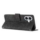 For iPhone 17 Skin Feel Stripe Pattern Leather Phone Case with Lanyard(Black) - 3