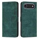 For iPhone 17 Air Skin Feel Stripe Pattern Leather Phone Case with Lanyard(Green) - 1