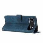 For iPhone 17 Air Skin Feel Stripe Pattern Leather Phone Case with Lanyard(Blue) - 3