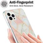 For iPhone 16 Pro Electroplating Splicing Marble Flower Pattern Dual-side IMD TPU Shockproof Phone Case(Pink White) - 3