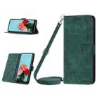 For Samsung Galaxy S23 FE 5G Skin Feel Stripe Pattern Leather Phone Case with Long Lanyard(Green) - 1