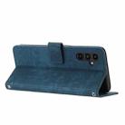 For Samsung Galaxy M55 / C55 Skin Feel Stripe Pattern Leather Phone Case with Long Lanyard(Blue) - 3