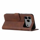 For iPhone 17 Pro Max Stitching Calf Texture Buckle Leather Phone Case(Brown) - 3