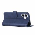 For iPhone 17 Stitching Calf Texture Buckle Leather Phone Case(Blue) - 3