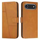For iPhone 17 Air Stitching Calf Texture Buckle Leather Phone Case(Yellow) - 1