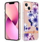 For iPhone 15 Flowers and Plants Series IMD TPU Phone Case(Purple Begonia) - 1