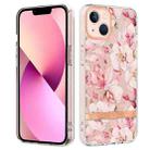 For iPhone 15 Flowers and Plants Series IMD TPU Phone Case(Pink Gardenia) - 1