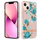 For iPhone 15 Plus Flowers and Plants Series IMD TPU Phone Case(Blue Rose) - 1