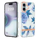 For iPhone 16 Plus Flowers and Plants Series IMD TPU Phone Case(Orchid Peony) - 1