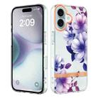 For iPhone 16 Plus Flowers and Plants Series IMD TPU Phone Case(Purple Begonia) - 1