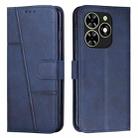 For Infinix Smart 8 Stitching Calf Texture Buckle Leather Phone Case(Blue) - 1