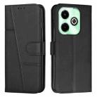 For Infinix Hot 40i Stitching Calf Texture Buckle Leather Phone Case(Black) - 1
