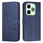 For Infinix Hot 40i Stitching Calf Texture Buckle Leather Phone Case(Blue) - 1