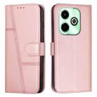 For Infinix Hot 40i Stitching Calf Texture Buckle Leather Phone Case(Rose Gold) - 1
