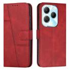 For Infinix Hot 40 / 40 Pro Stitching Calf Texture Buckle Leather Phone Case(Red) - 1