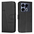 For Infinix Note 40 Stitching Calf Texture Buckle Leather Phone Case(Black) - 1