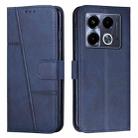 For Infinix Note 40 Stitching Calf Texture Buckle Leather Phone Case(Blue) - 1