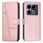 For Infinix Note 40 Stitching Calf Texture Buckle Leather Phone Case(Rose Gold) - 1