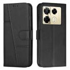 For Infinix Note 40 Pro 4G / 5G Stitching Calf Texture Buckle Leather Phone Case(Black) - 1