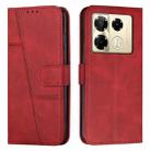 For Infinix Note 40 Pro 4G / 5G Stitching Calf Texture Buckle Leather Phone Case(Red) - 1