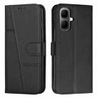 For Infinix Smart 10 4G Stitching Calf Texture Buckle Leather Phone Case(Black) - 1