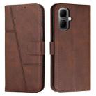 For Infinix Smart 10 4G Stitching Calf Texture Buckle Leather Phone Case(Brown) - 1